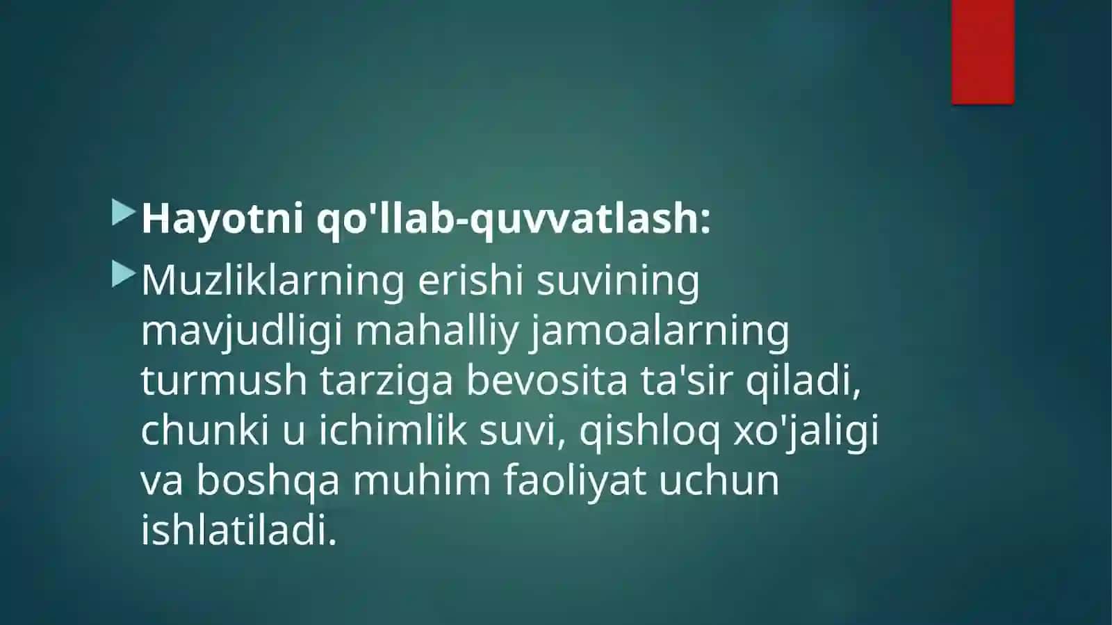 Tyan-Shan togʻ tizmasidagi hozirgi zamon muzliklari va ularning ahamiyati 4