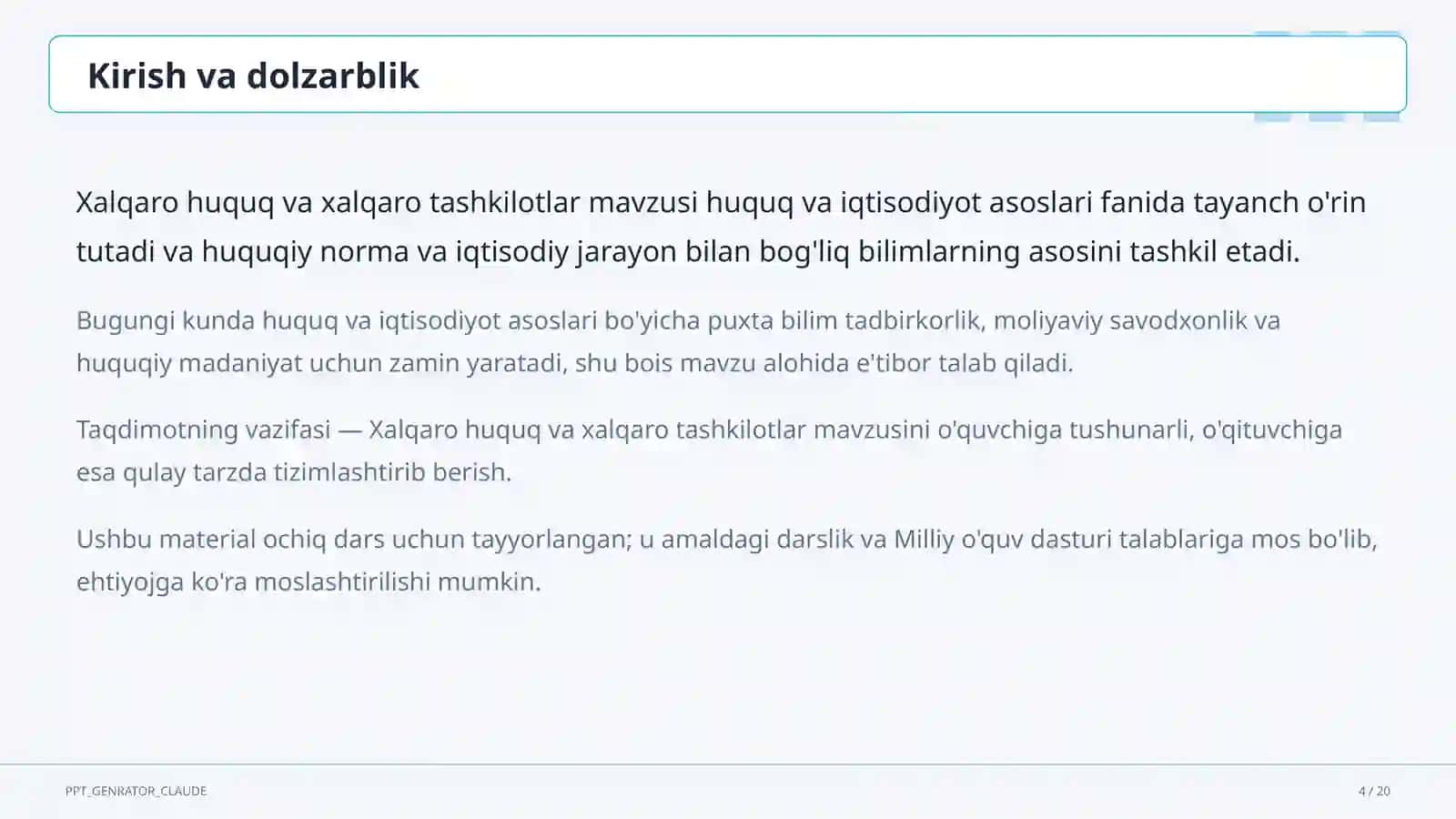 Xalqaro huquq va xalqaro tashkilotlar (11-sinf) 4
