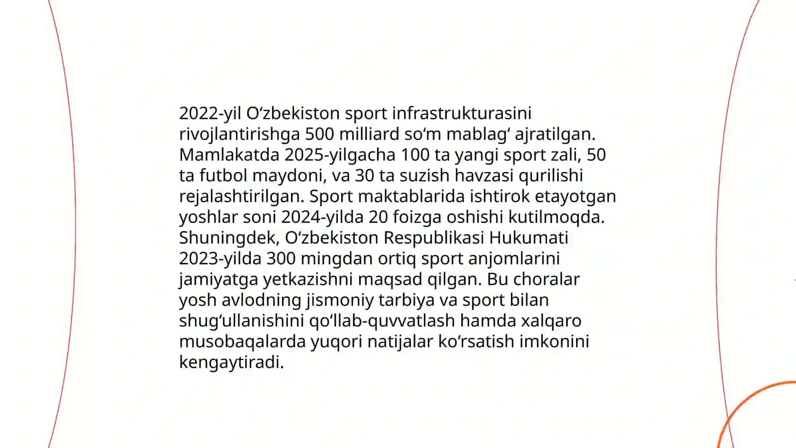 O'zbekiston Respublikasida jismoniy tarbiya va sportning rivojlanishi ULUG’HADJAYEV ABDULBOSIT MIRZAXMEDOVA RUXSHONA 4