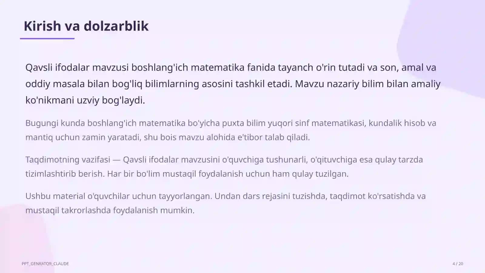 Qavsli ifodalar (2-sinf) 4