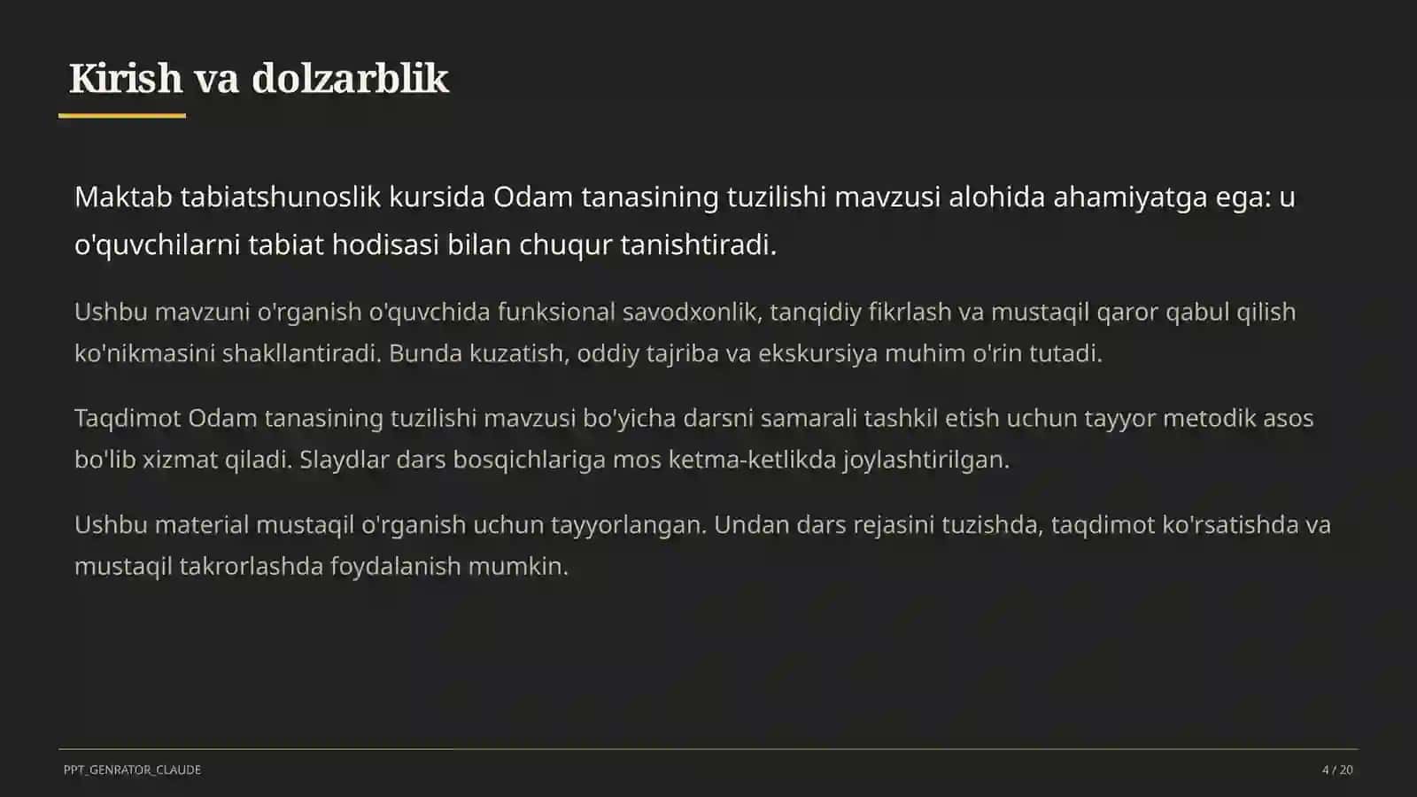 Odam tanasining tuzilishi (2-sinf) 4
