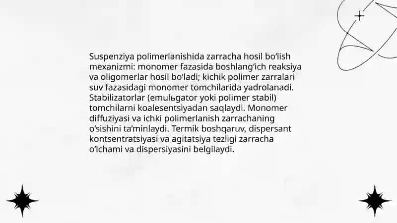 Stirolning munchoqsimon polimerlanishi 4