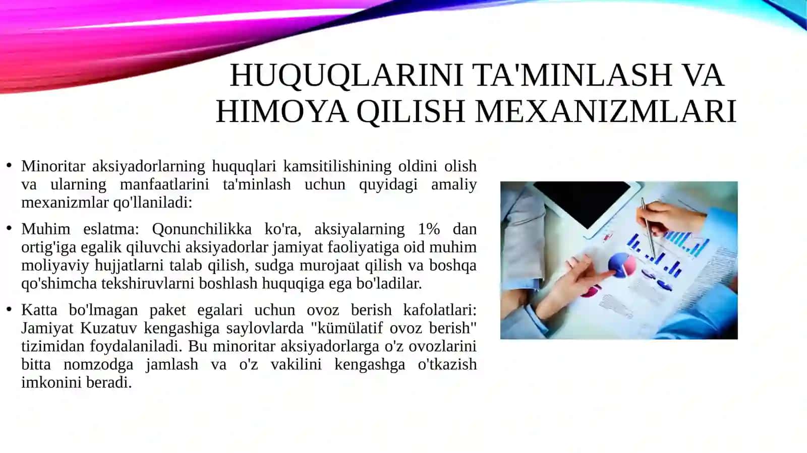 Minoritar aksiyadorlar va ularni huquqlarini ta’minlash 4