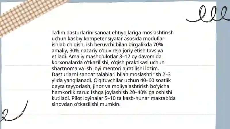 Professional ta'limga dual o'qitish tizimini tatbiq etish istiqbollari 4