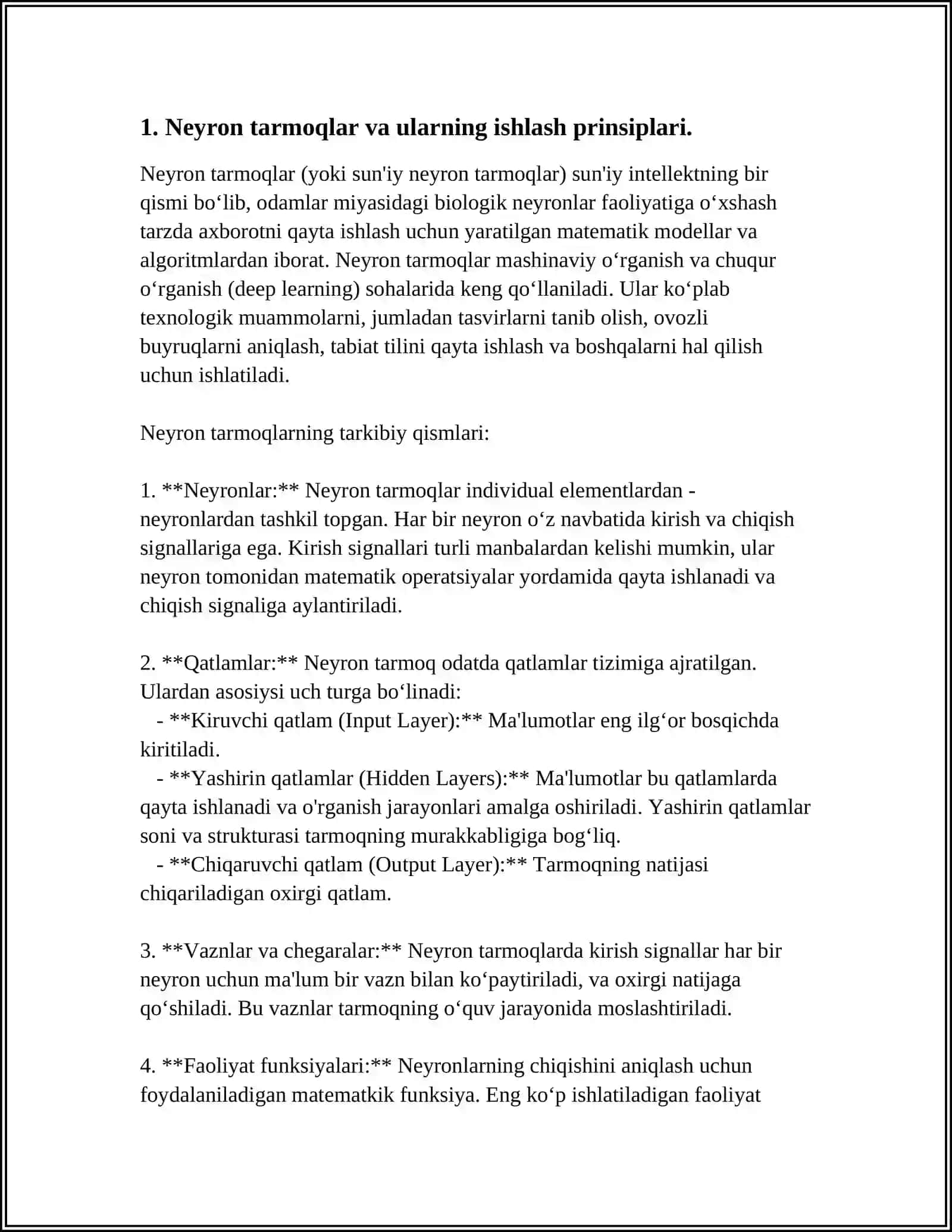 ODAM KASALLIKLARINI NEYRON TARMOQLARI YORDAMIDA DIAGNOSTIKA QILISH 4
