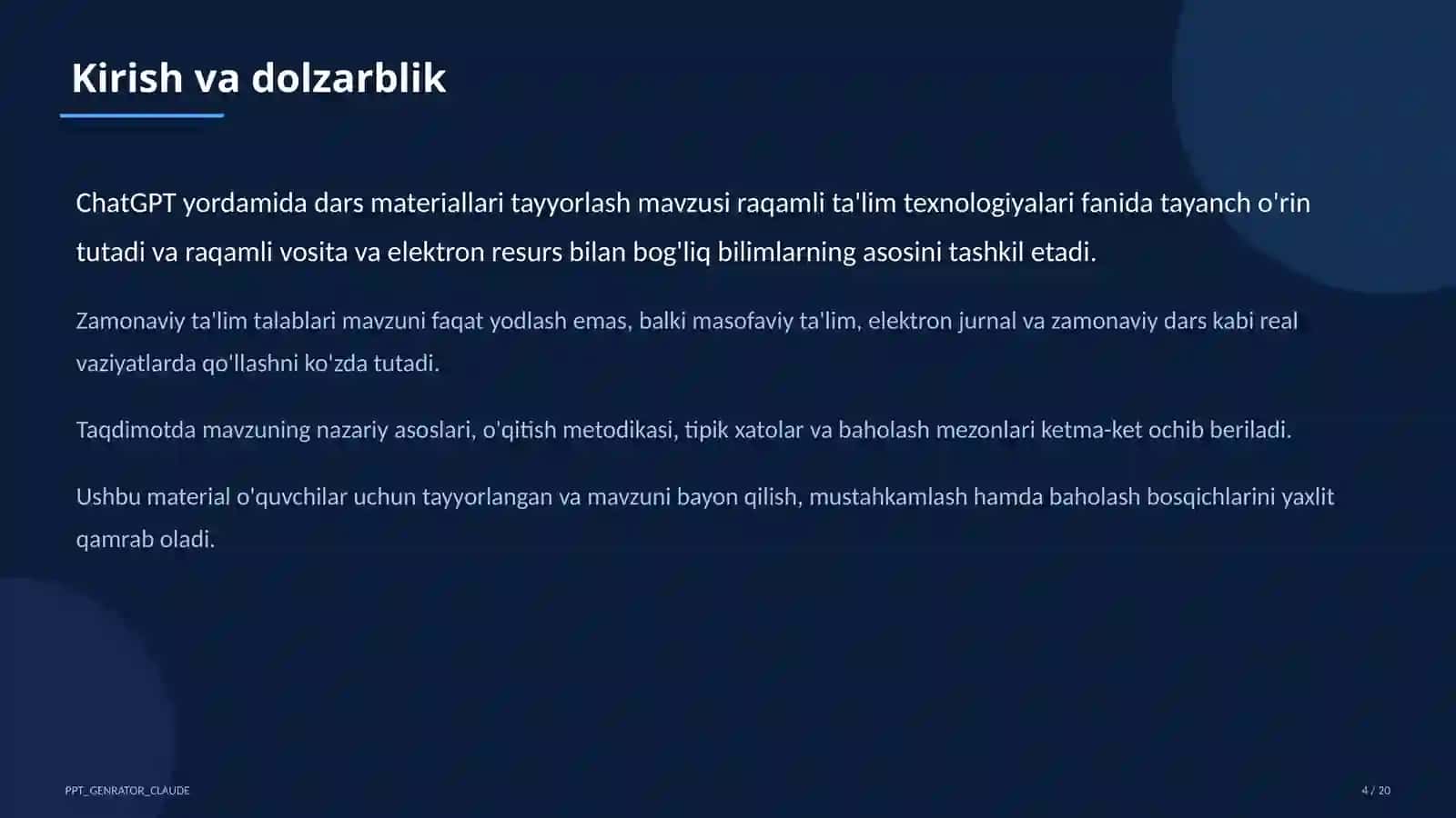 Dars materiallari tayyorlash 4