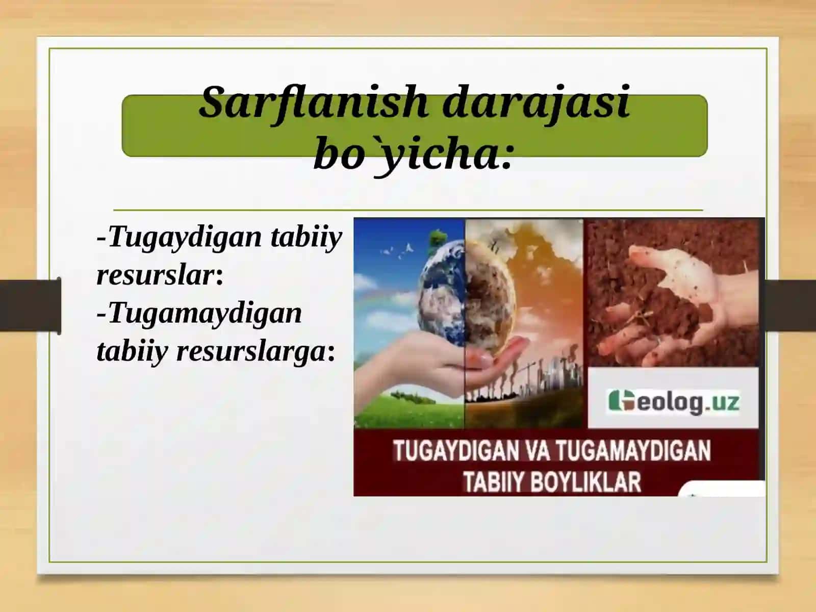 Tabiiy Resurslar 4