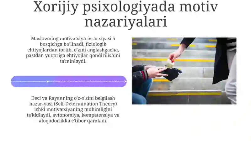 Xorij psixologiyasida motiv va motivatsiya muammosi 4