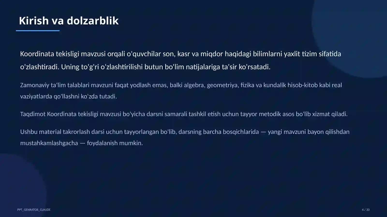 Koordinata tekisligi (6-sinf) 4