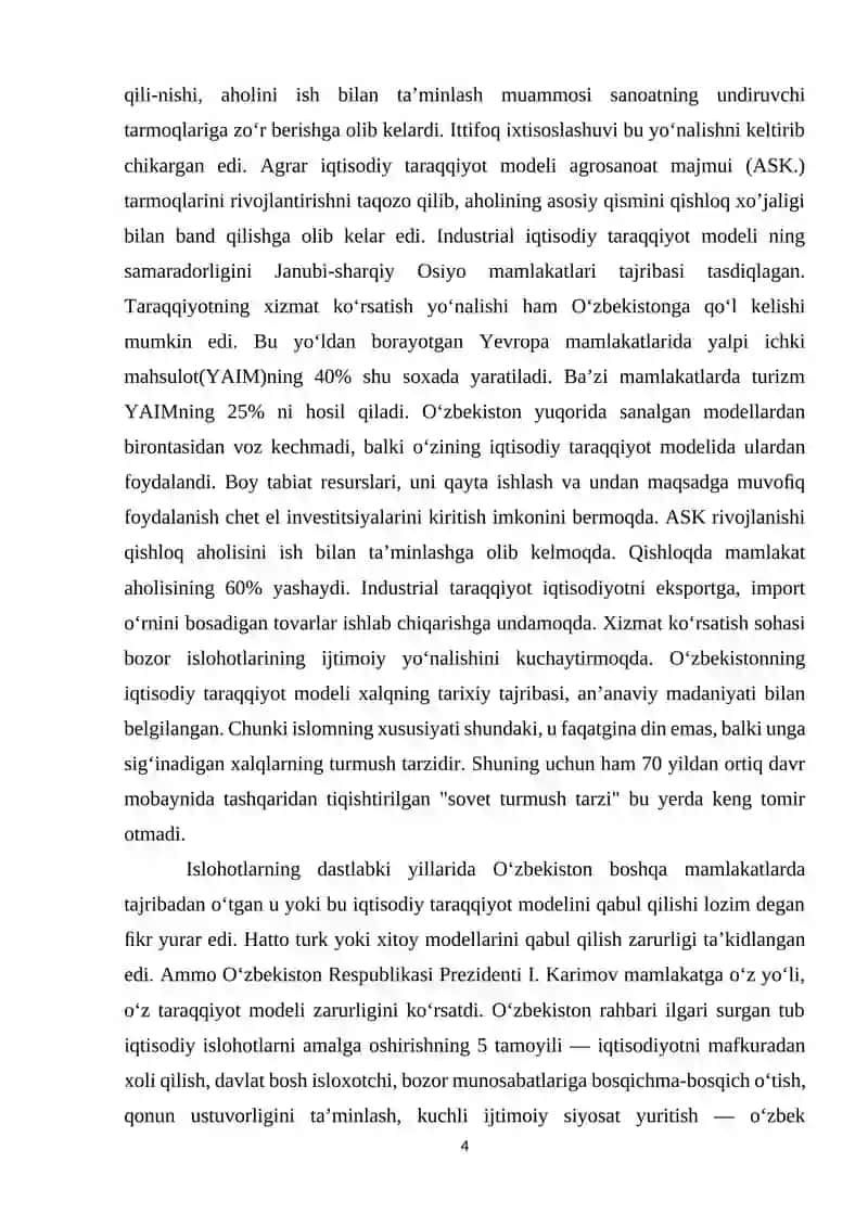 Iqtisodiy rivojlanish modellari 4