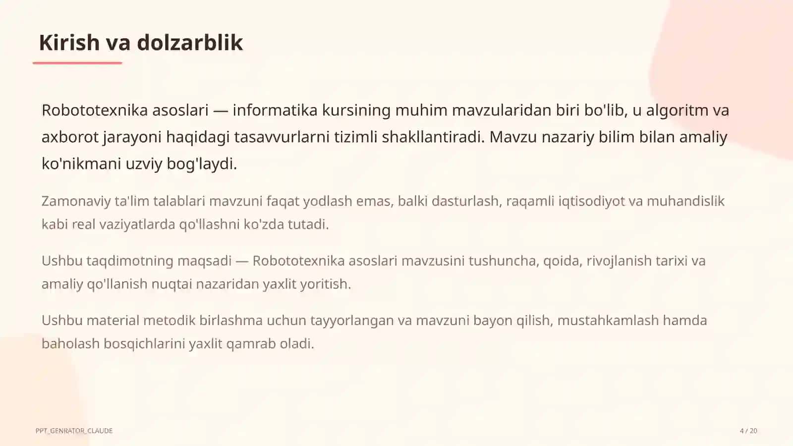 Robototexnika asoslari (11-sinf) 4