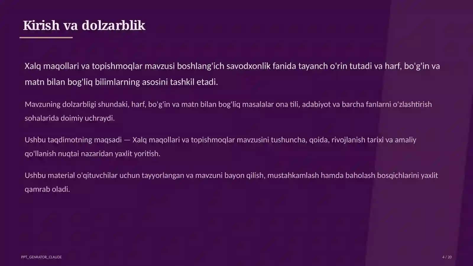 Xalq maqollari va topishmoqlar (2-sinf) 4