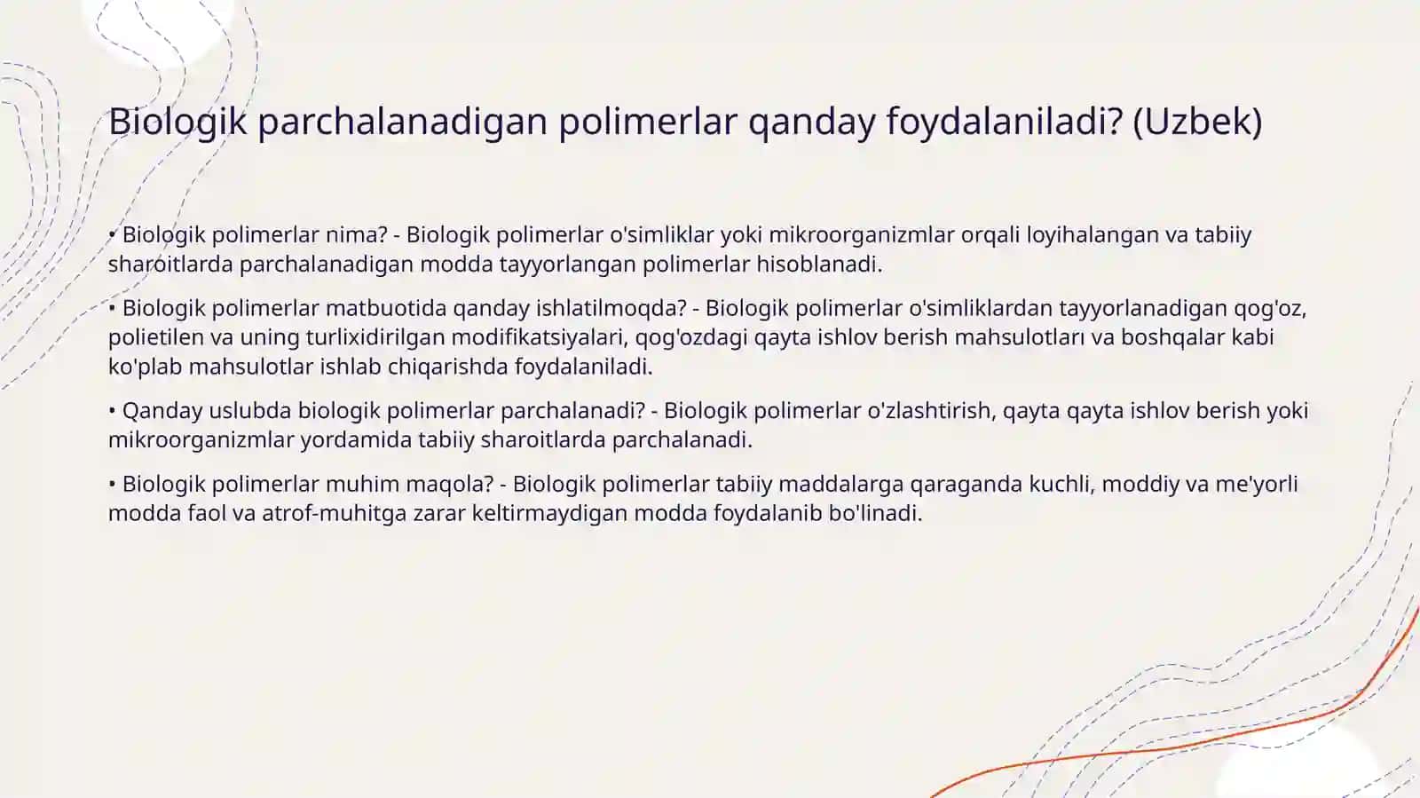 Qadoqlash uchun biologik parchalanadigan polimerlar 4