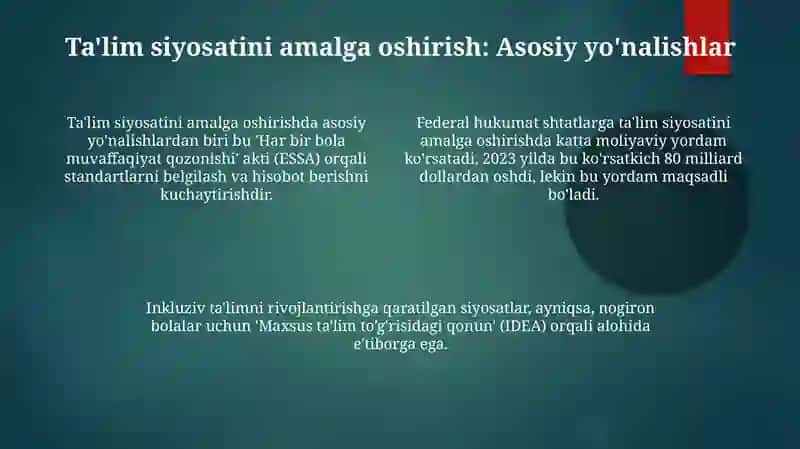 AQSh ta'lim tizimni va uning tarkibi 4