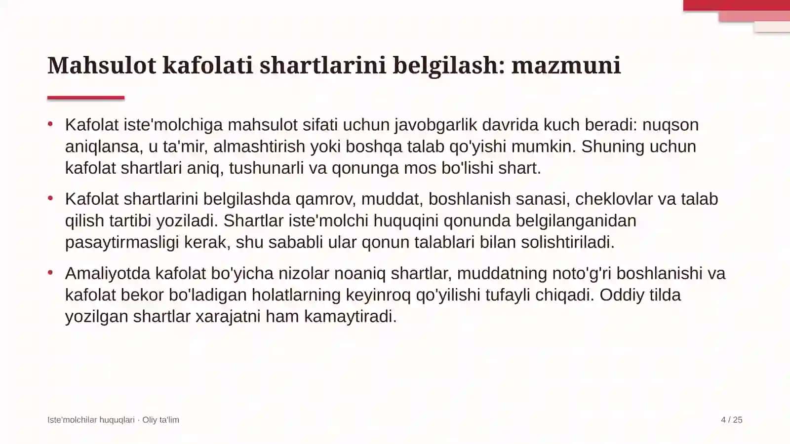 tosh shag'al karyerlarida mahsulot kafolati shartlarini belgilash 4574 4