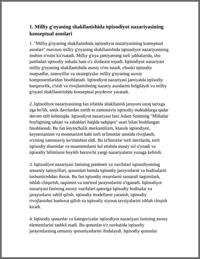 Milliy G'oyaning Shakllanishida "Iqtisodiyot Nazariyasi" Fanining Roli va Ahamiyati 4