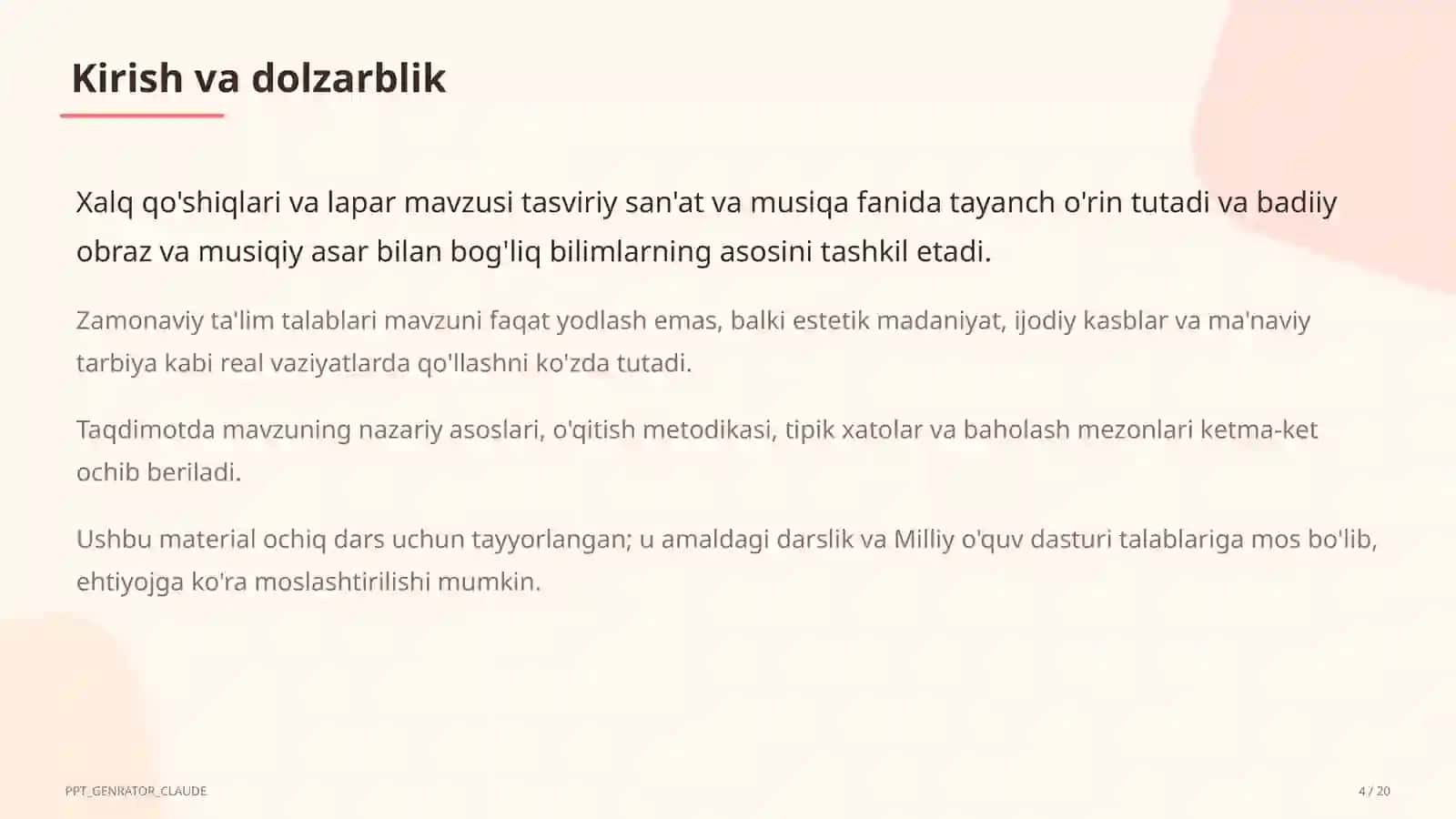 Xalq qo'shiqlari va lapar (3-sinf) 4