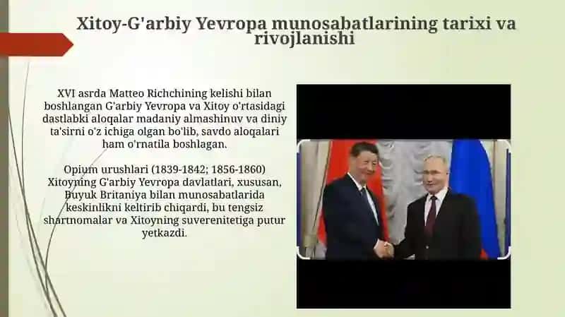 Xitoy-Rossiya, Xitoy -Gʻarbiy Yevropa, Xitoy-AQSH munosabatlarining rivojlanish tarixi 4