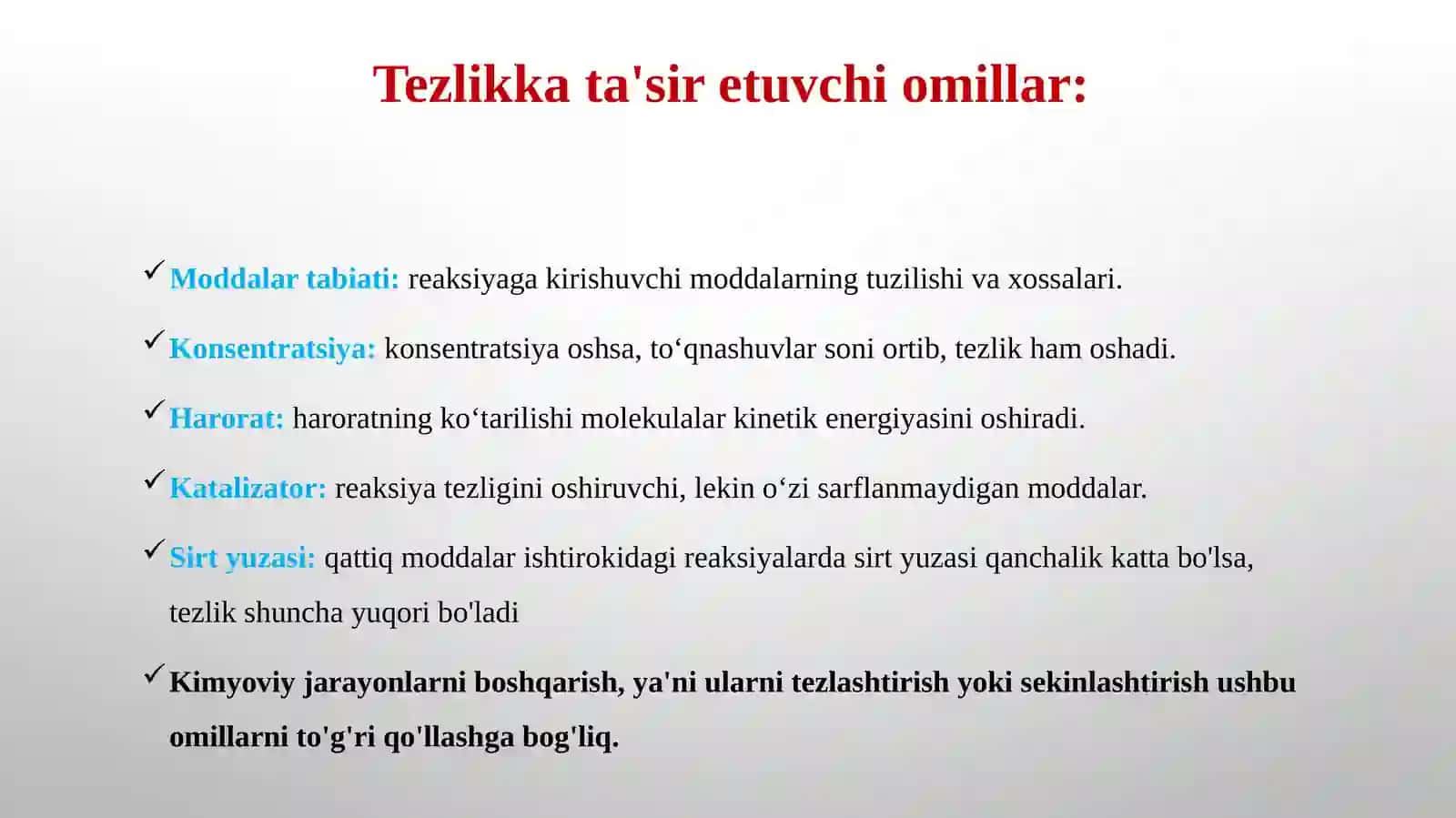 Kimyoviy Kinetika va Kataliz 4