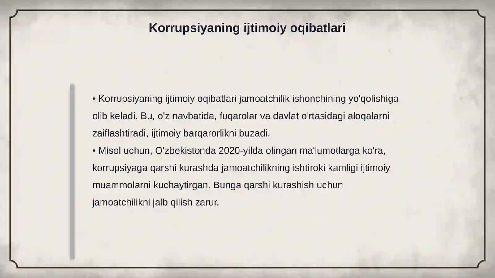 Korrupsiyaning mohiyati, oqibatlari va unga qarshi kurash 4