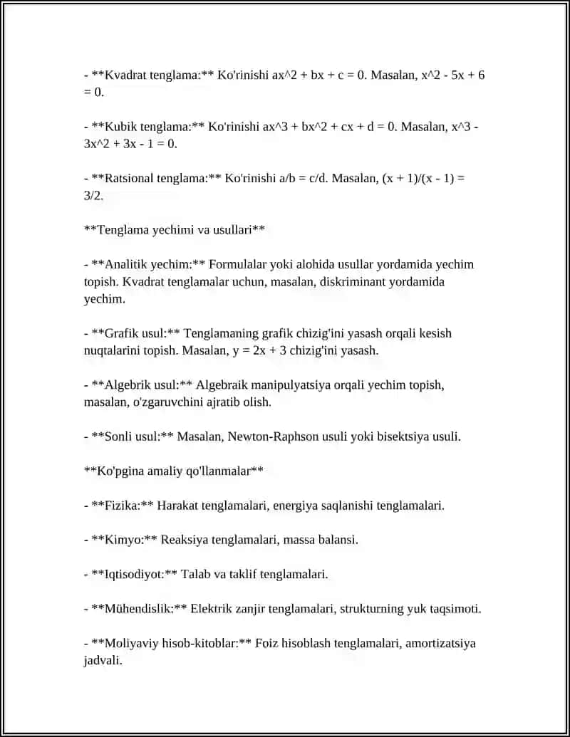 SXEMA TUZIB TENGLAMA TUZISH BOSQICHLARI 4