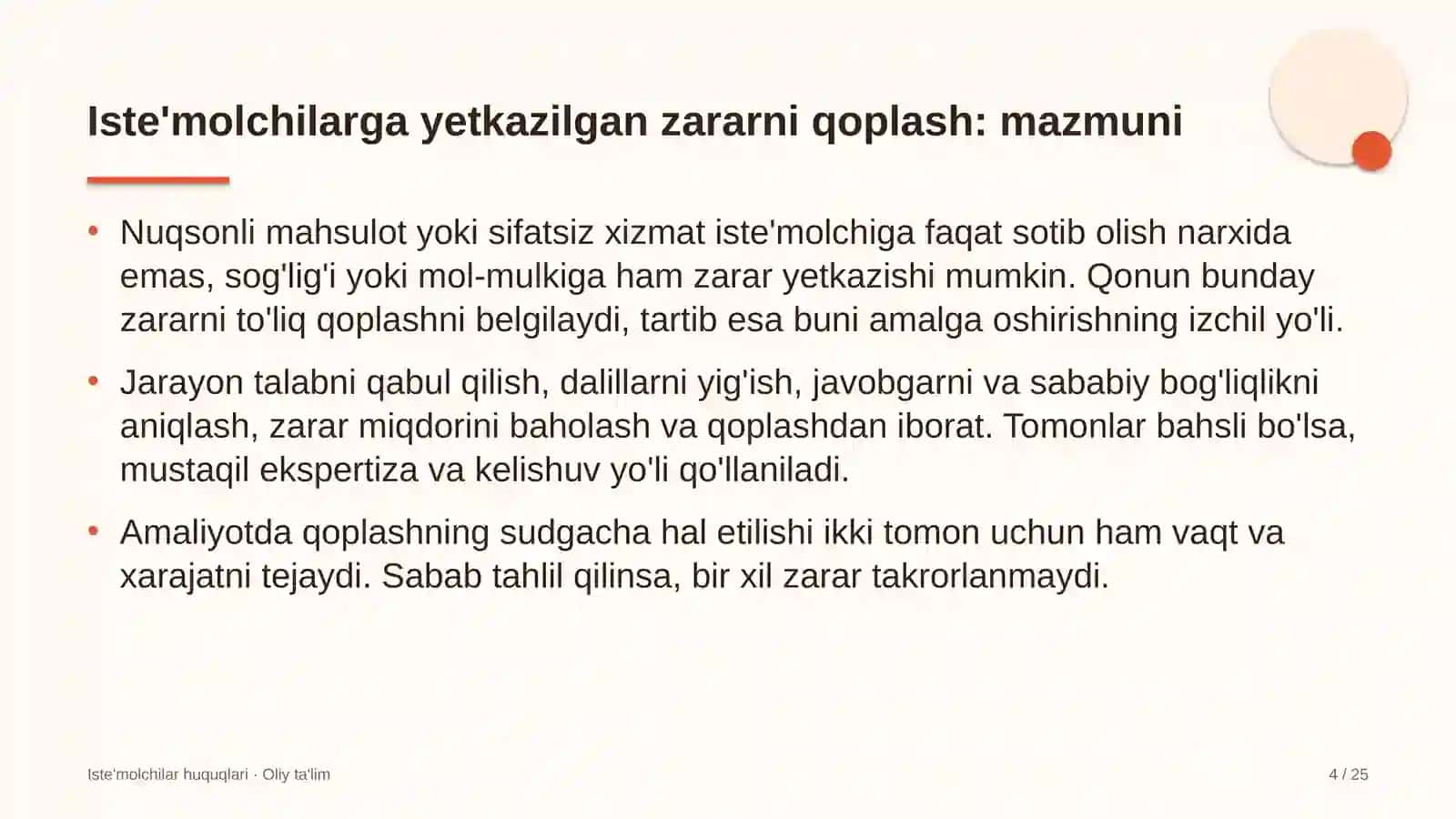 Maishiy texnika ta'mirlash ustaxonalarida iste'molchilarga yetkazilgan zararni qoplash tartibi 4