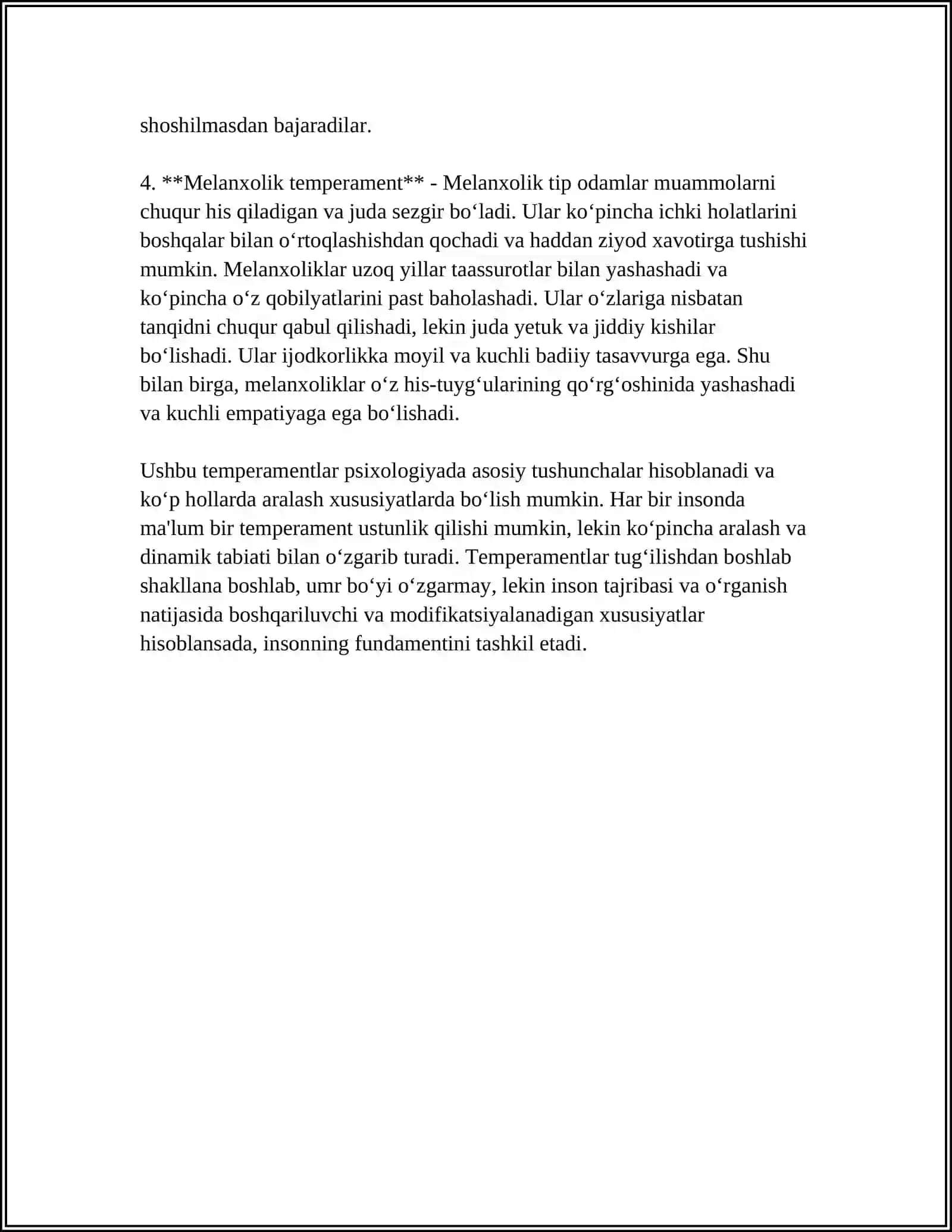 TEMPERAMENT TIPLARINING TAVSIFNOMASI 4