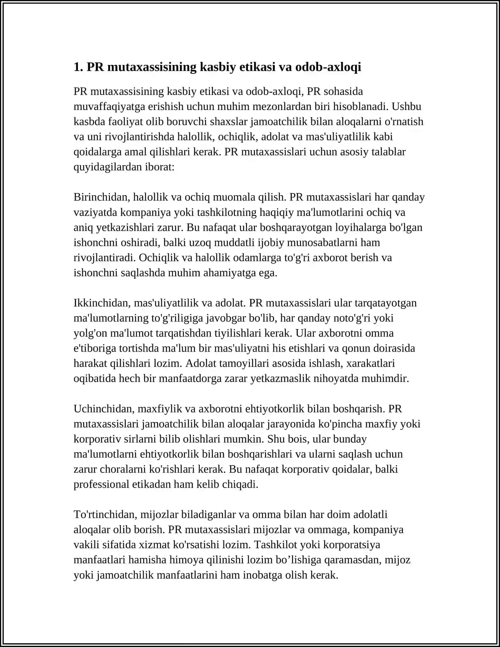 PR Mutaxassislariga Qoʻyilgan Talablar 4