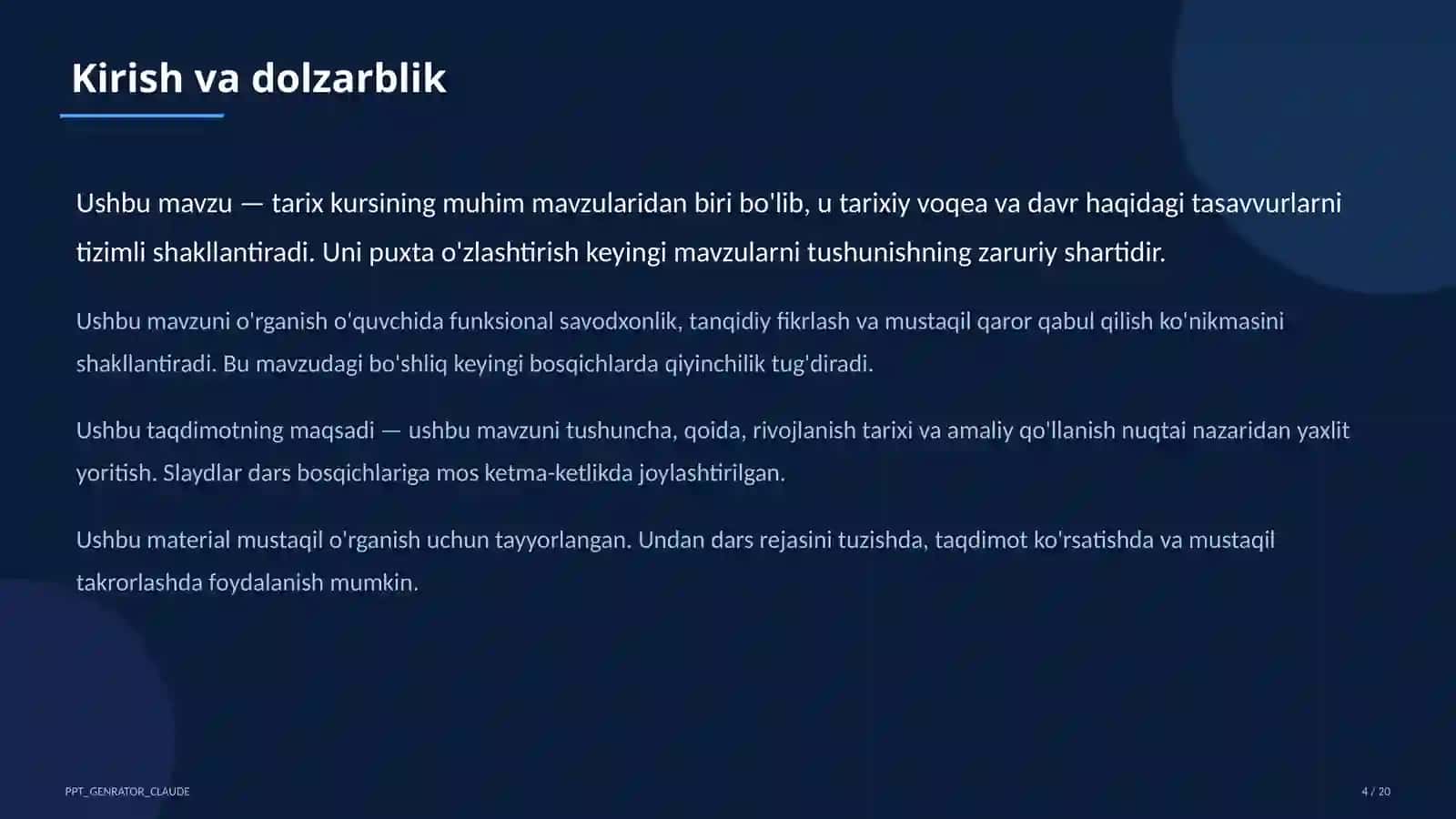 Mustaqil O'zbekistonning davlat ramzlari va Konstitutsiyasi (11-sinf) 4