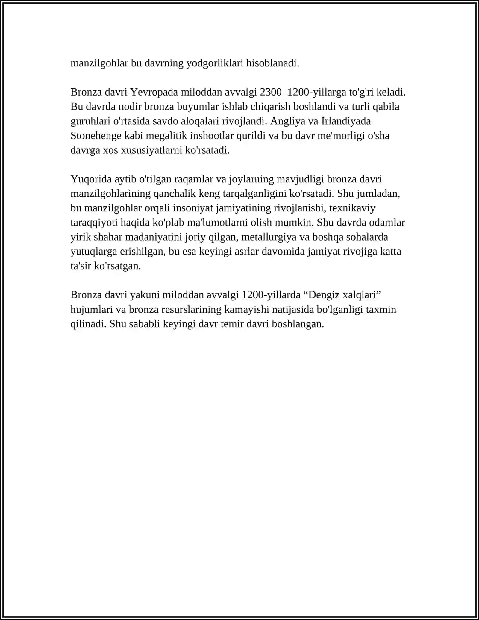 BRONZA DAVRI MANZILGOHLARI 4