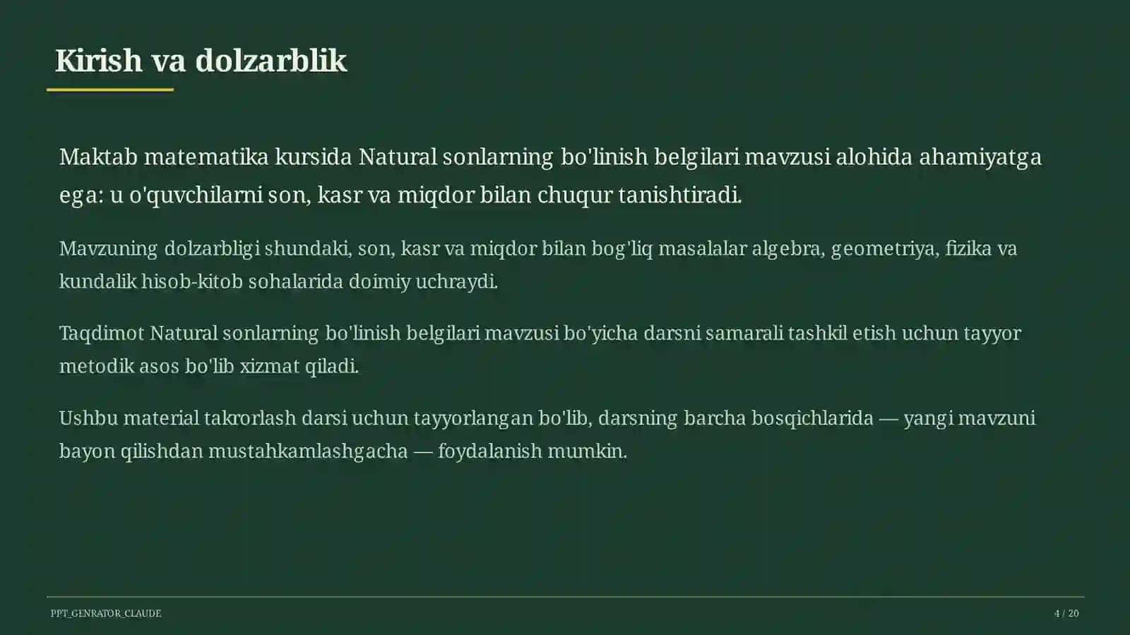 Natural sonlarning bo'linish belgilari (5-sinf) 4