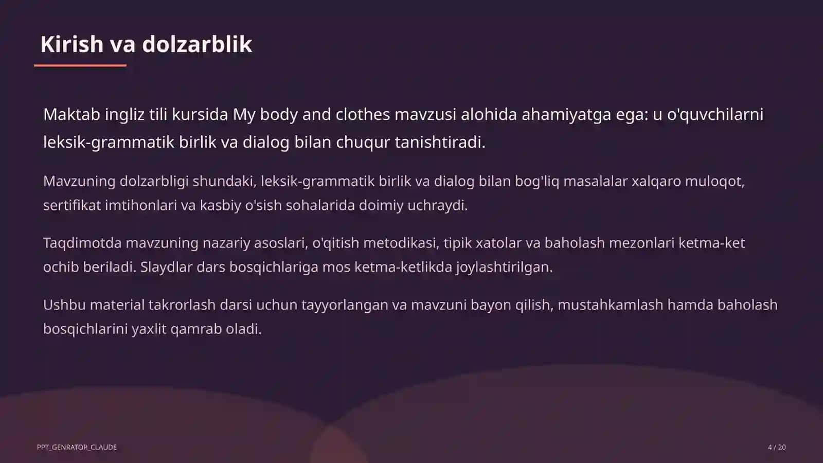 My body and clothes (3-sinf) 4