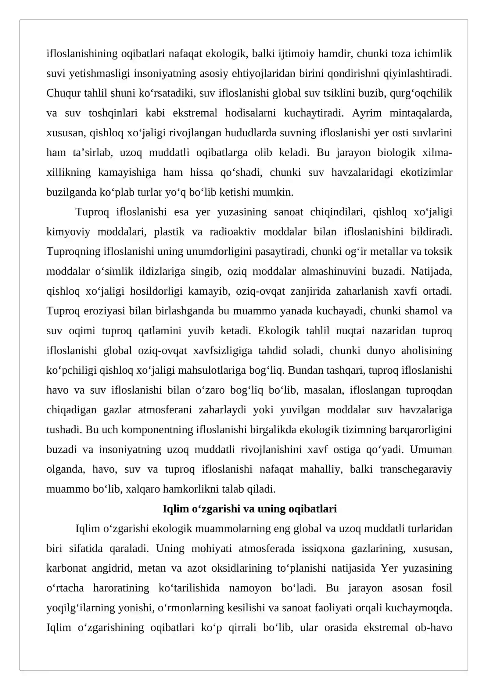 Ekologik muammolar va ularni hal etish bo‘yicha davlat siyosati 4