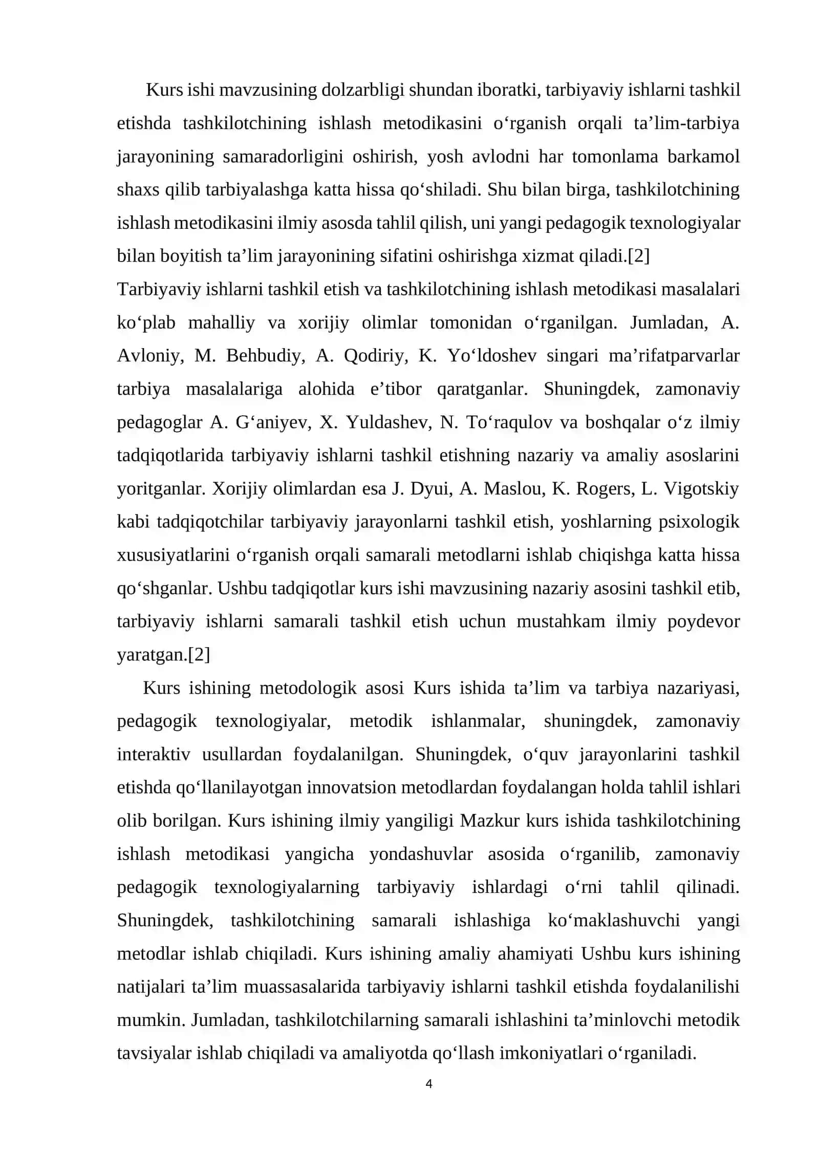 "TARBIYAVIY TADBIRLARNI REJALASHTIRISH TASHKIL ETISH VA OʻTKAZISH METODIKASI" 4