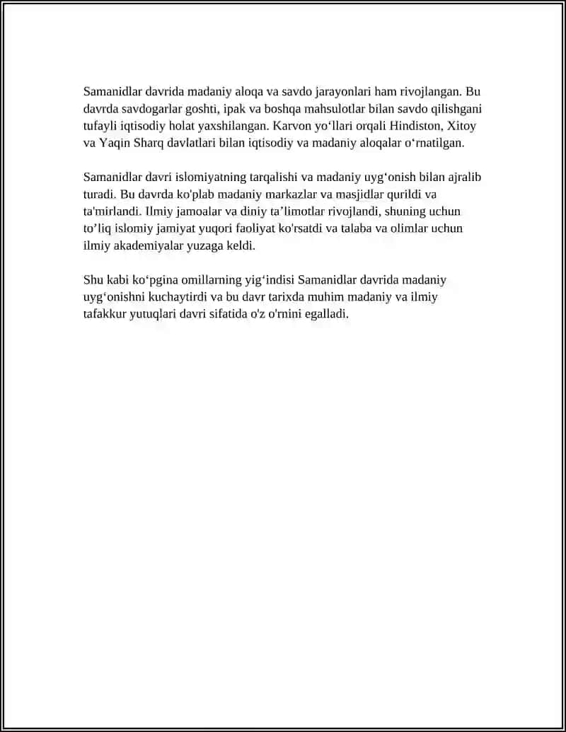 REFERAT Mavzu: MAMLAKATIMIZ HUDUDIDA IX XII ASRLARDA MADANIY UYGʻONISH DAVRINING SODIR BULISHI 4