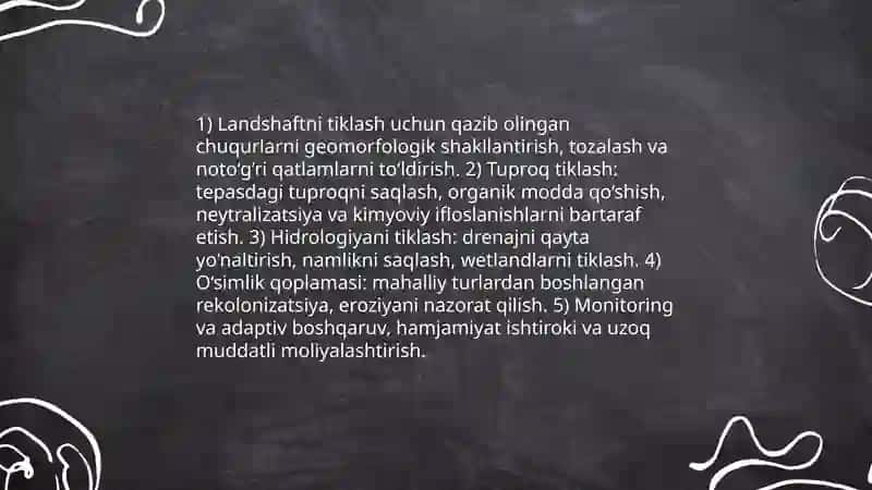 Madan qazib olishdan oldingi ekologik ta'sirlarni baholash 4