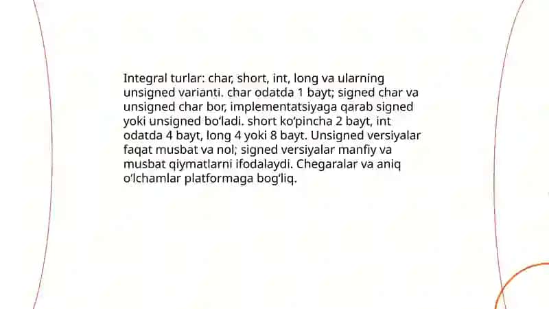 C++ dasturlash tili turlari 4