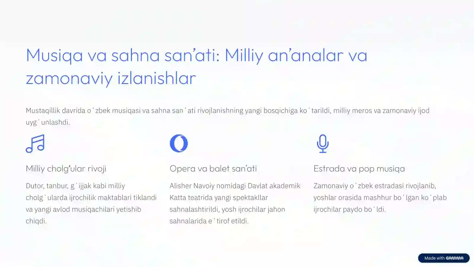 Mustaqillik yillarida Oʻzbekiston madaniyati va sanʼati 4