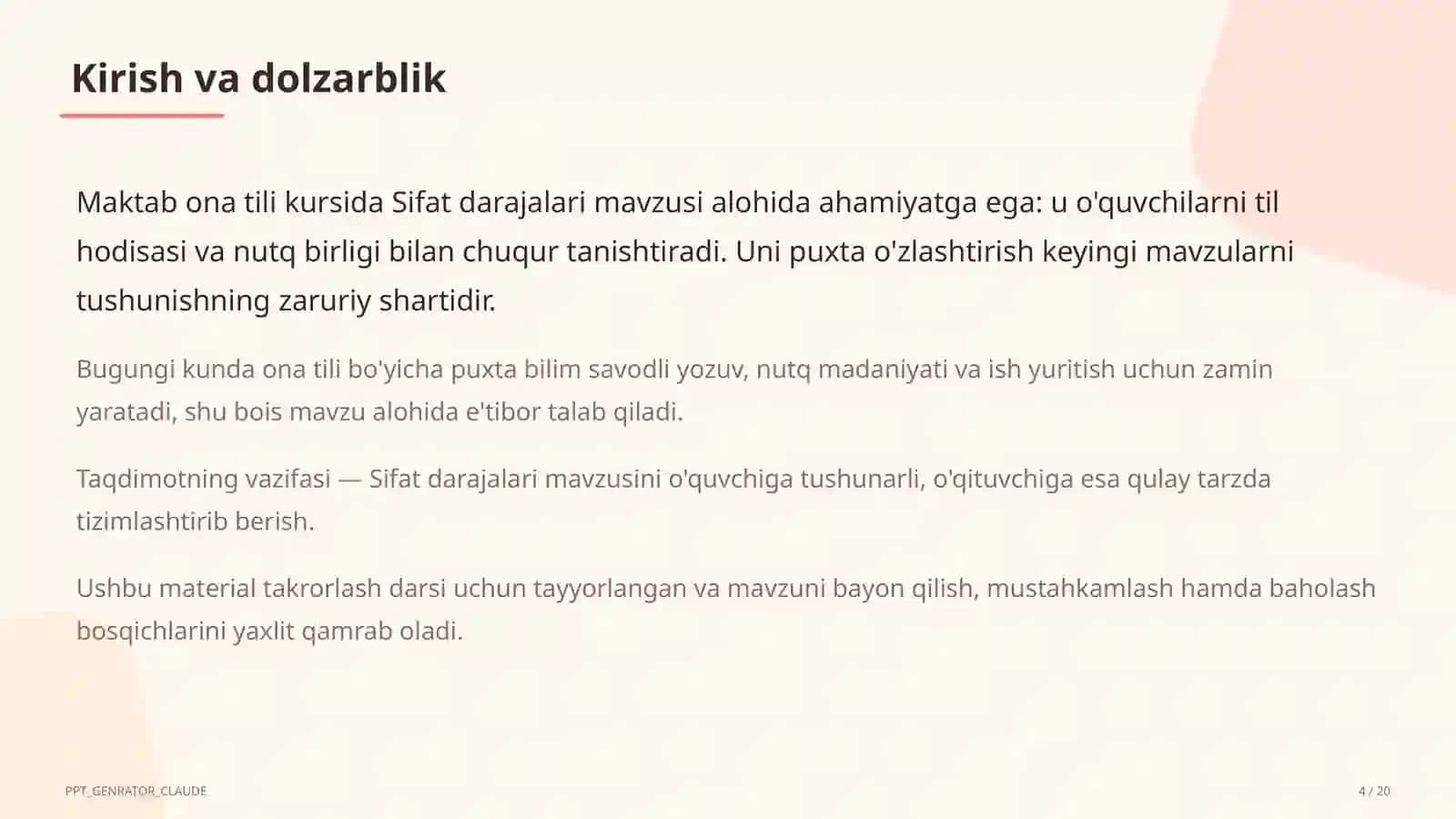 Sifat darajalari (6-sinf) 4