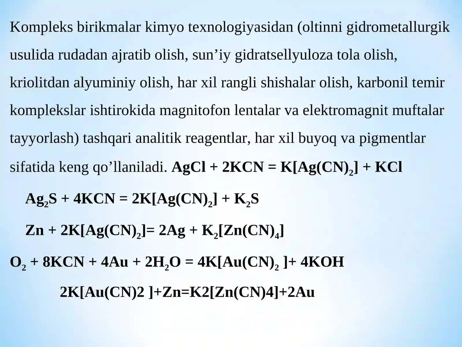 KOMPLEKS BIRIKMALARNING QO‘LLANILISHI 4