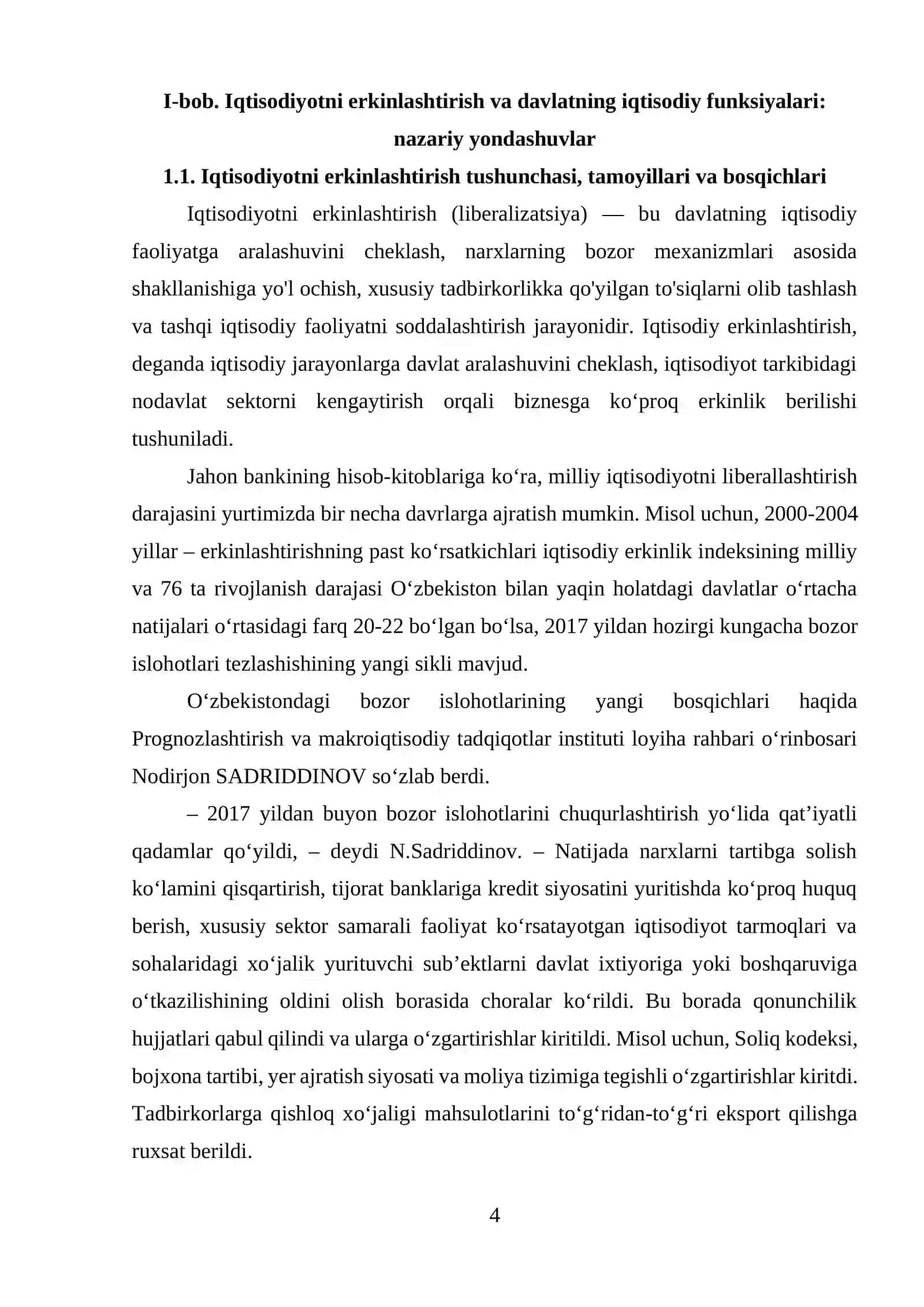 IQTISODIYOTNI ERKINLASHTIRISHDA DAVLAT ARALASHUVINI KESKIN KAMAYTIRISHNING AHAMIYATI 4