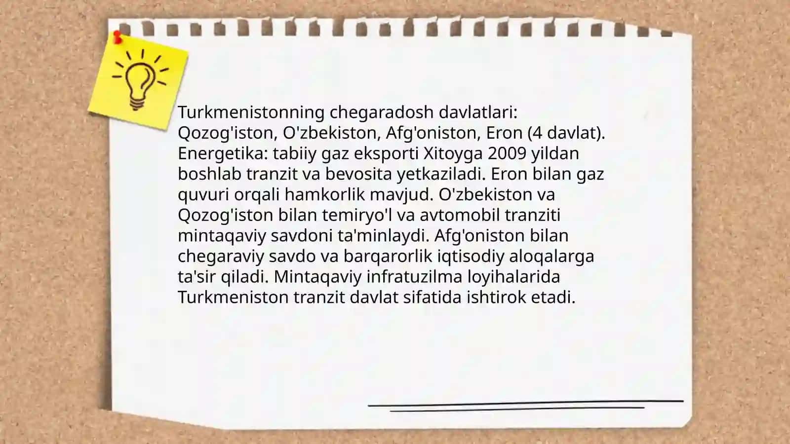 Turkmanistonning iqtisodiy geografik o'rni 4