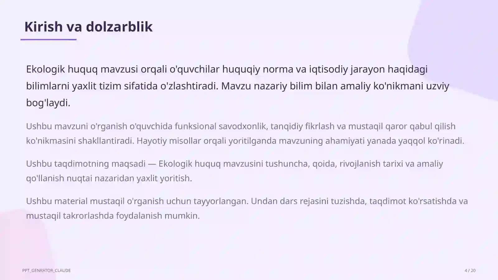 Ekologik huquq (11-sinf) 4