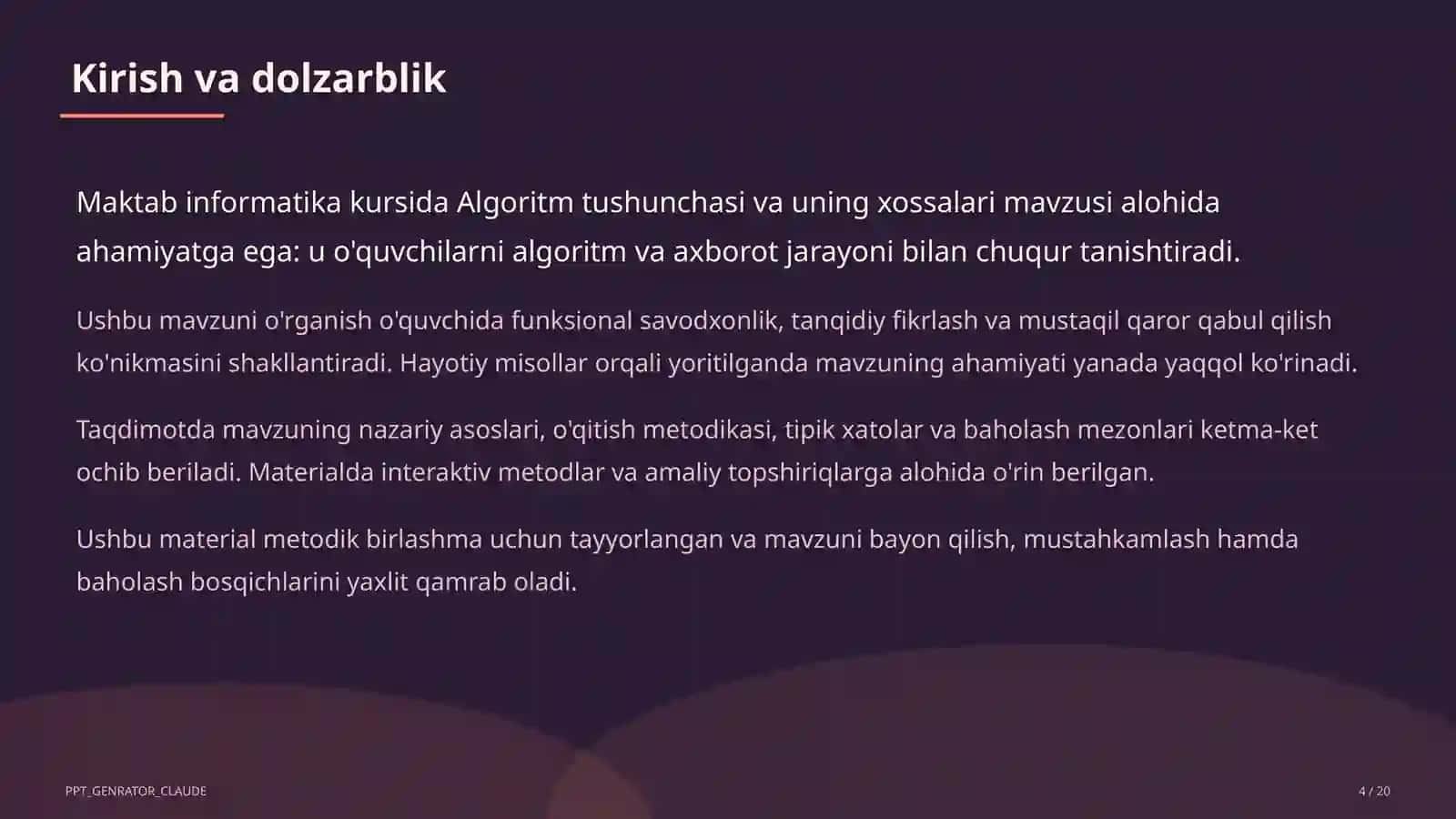 Algoritm tushunchasi va uning xossalari (6-sinf) 4
