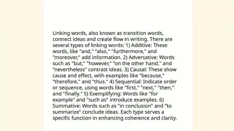 Linking words 4