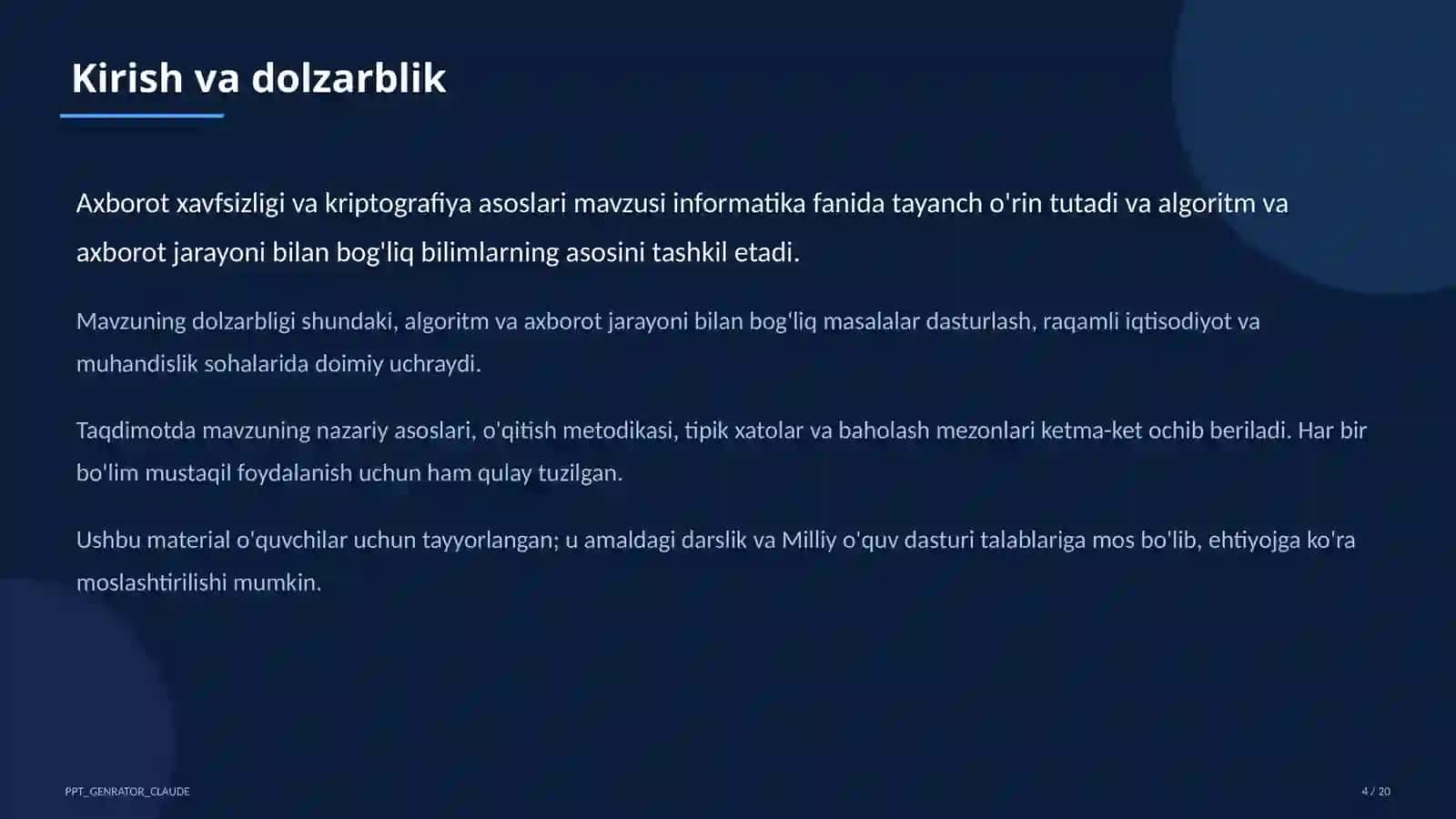 Axborot xavfsizligi va kriptografiya asoslari (10-sinf) 4