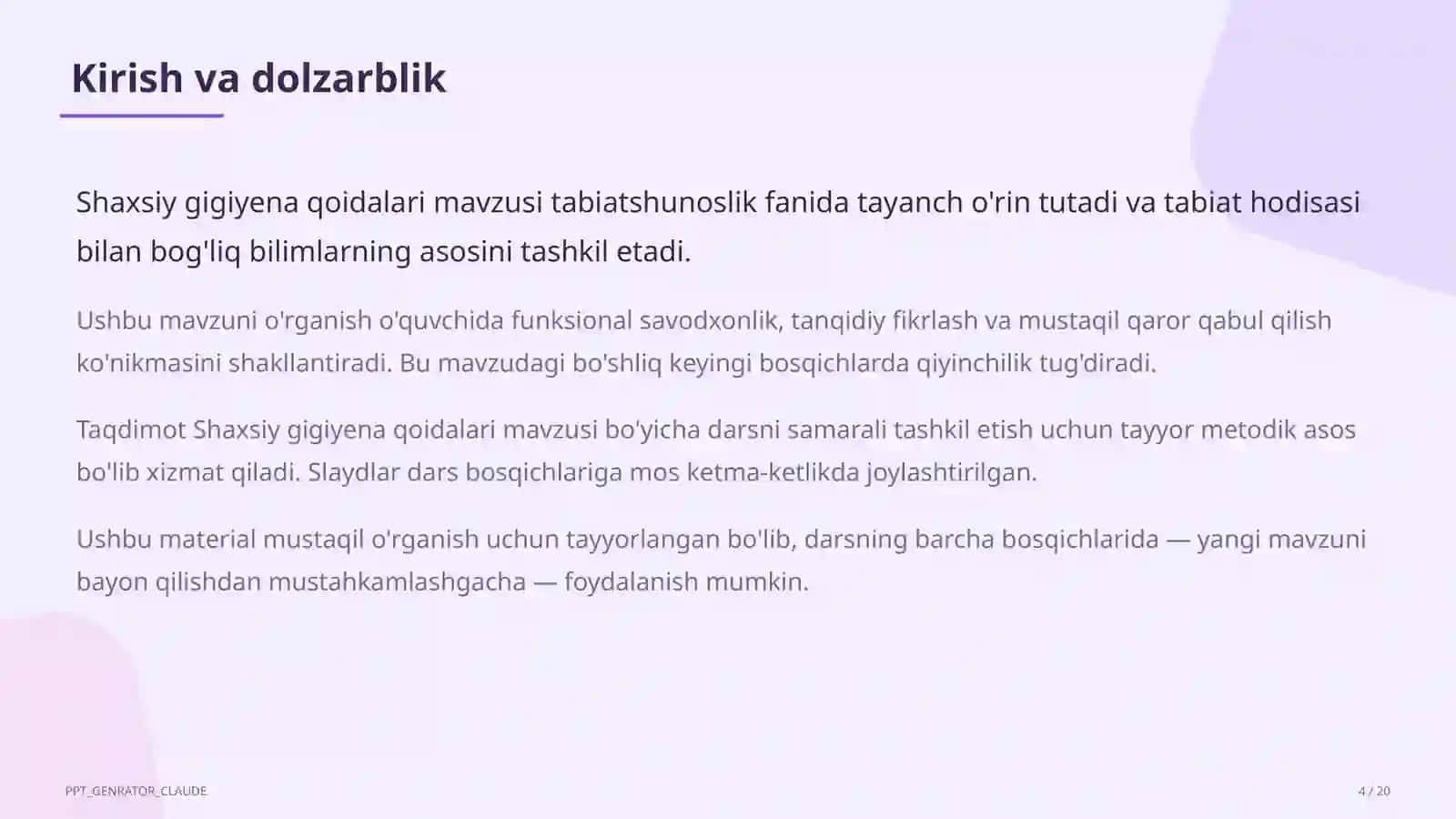 Shaxsiy gigiyena qoidalari (1-sinf) 4