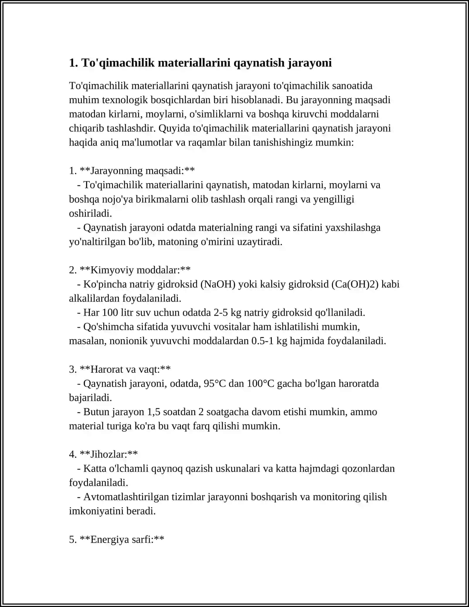 TO'QIMACHILIK MATERIALLARINI QAYNATISH VA OQARTIRISH JARAYONINING AVTOMATIK BOSHQARISH TIZIMI 4
