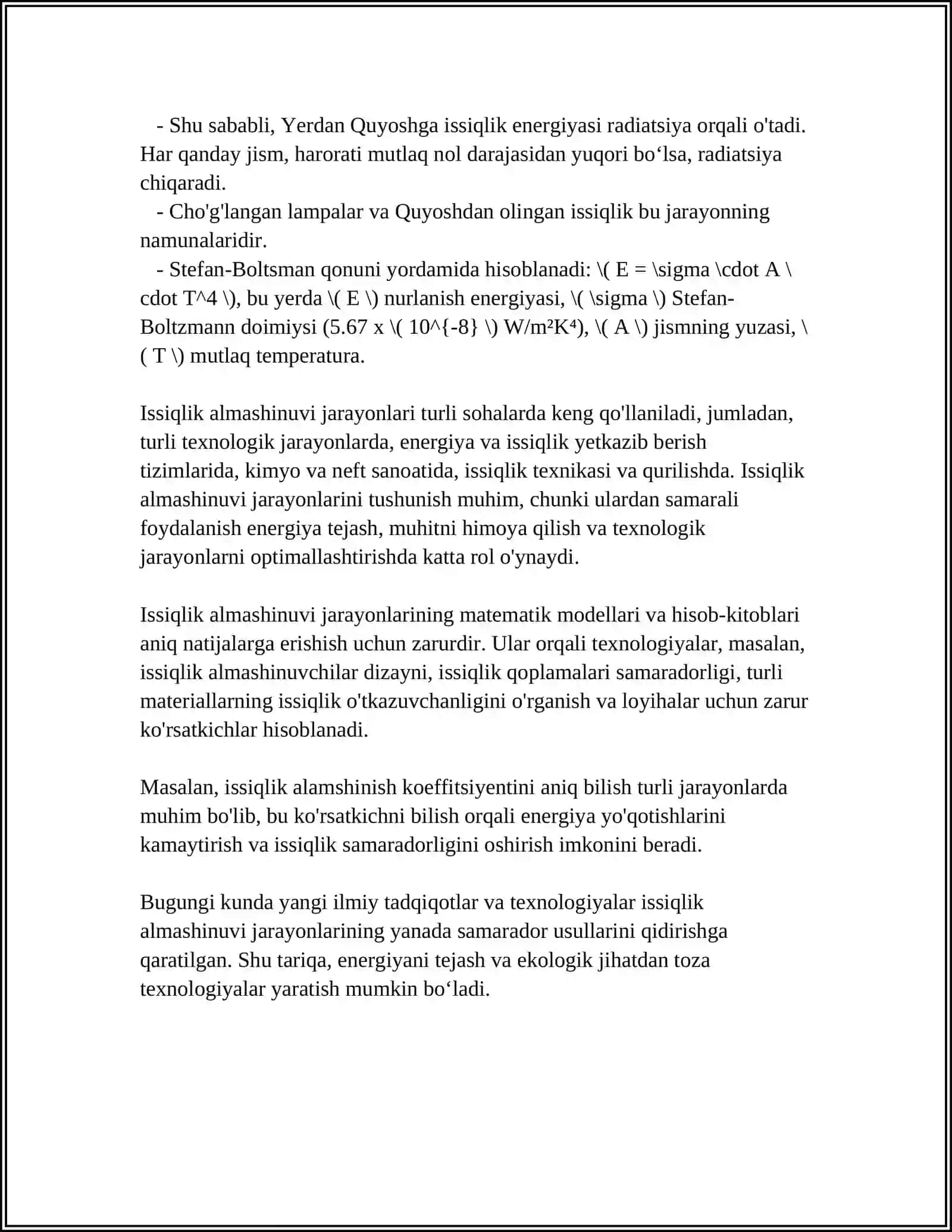 MUSTAQIL ISH Mavzu: TANA HARORATINI BOSHQARILISHI TERMAREGULYATSIYA 4