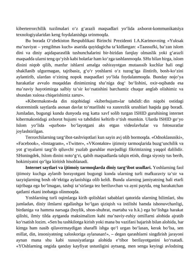 Kiber makon, kiber terrorizm, kiber zoʼravonlik tushunchalari 4